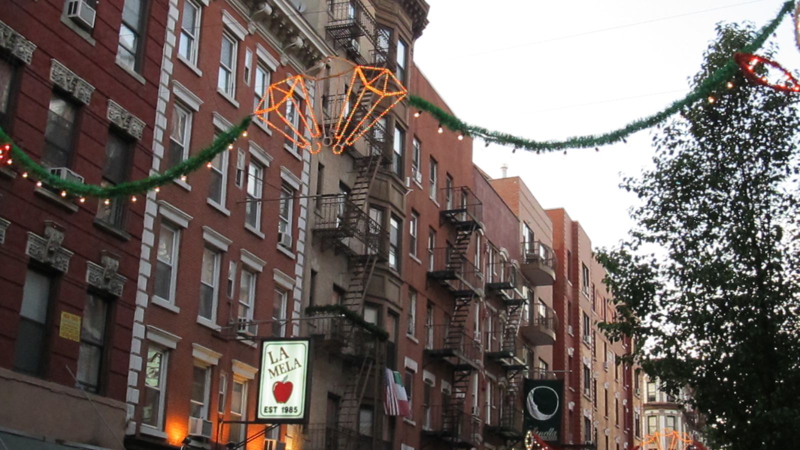 Mulberry Street in Little Italy, Lower Manhattan — the heart of New York's historic Italian-American neighborhood