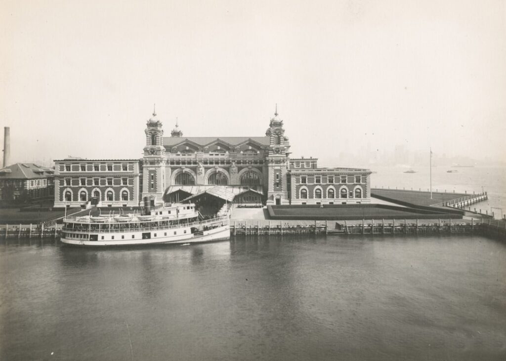 Front facade of the Ellis Island Immigration Station, New York