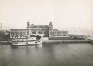 Front facade of the Ellis Island Immigration Station, New York