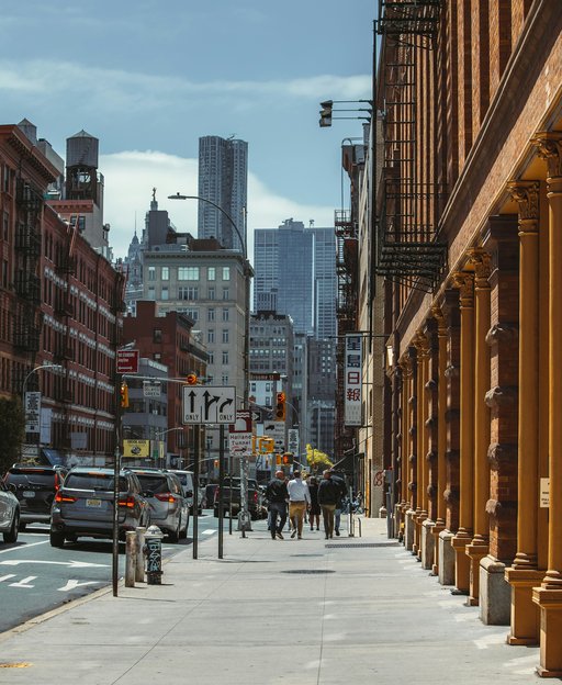 People walking through the streets of Little Italy in Manhattan, New York City