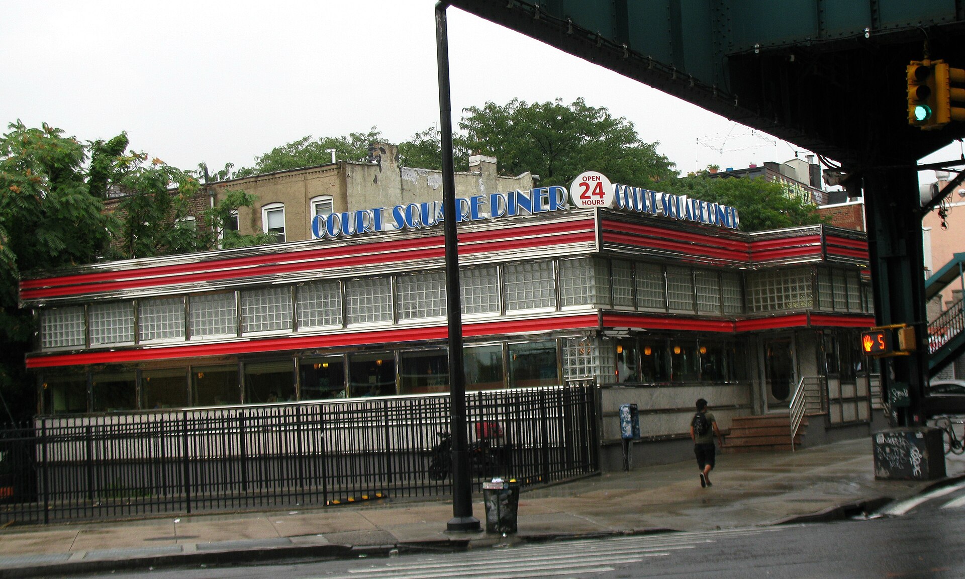 Court Square Diner, a classic stainless steel diner in Long Island City, Queens, New York