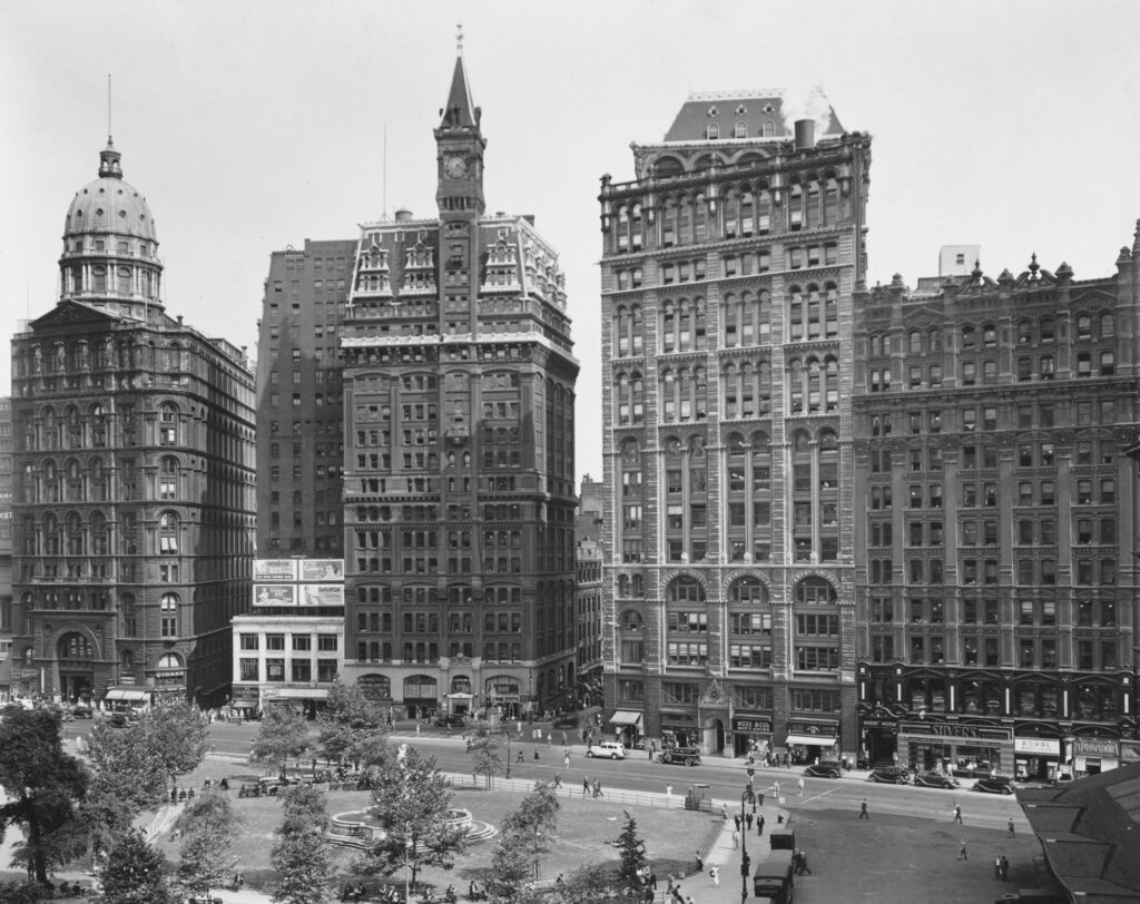 A historic New York street of older buildings