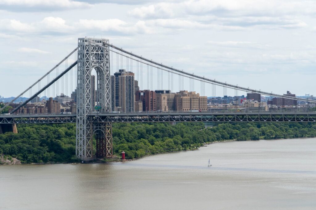 The George Washington Bridge over the Hudson River at Washington Heights