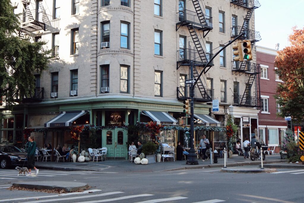 Street corner cafe in New York City