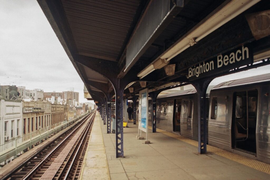 Brighton Beach subway station platform in Brooklyn