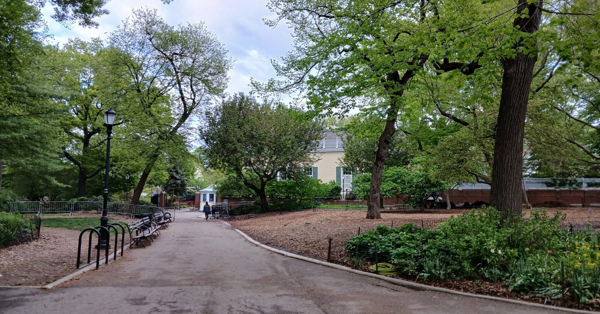 Carl Schurz Park on the East River in Yorkville, Manhattan