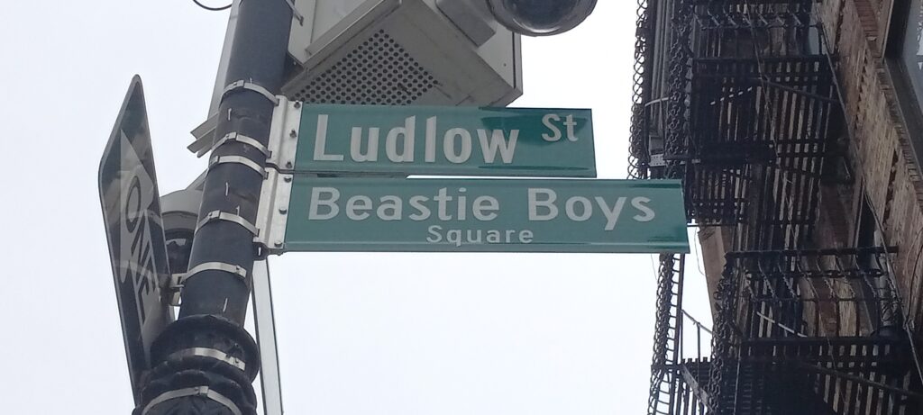 Ludlow Street sign, shown here by day