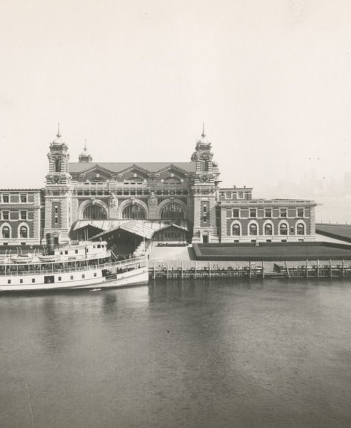 Front facade of the Ellis Island Immigration Station, New York
